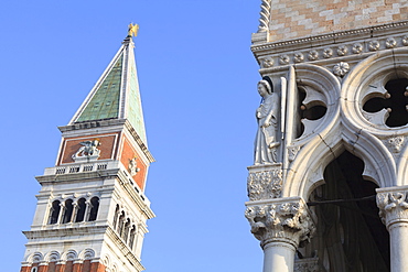 The Campanile and Doge's Palace, St. Mark's Square, Venice, UNESCO World Heritage Site, Veneto, Italy, Europe