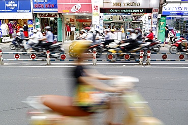 Motorbikes on the street, Ho Chi Minh City, Vietnam, Indochina, Southeast Asia, Asia