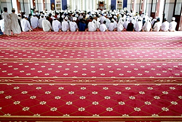 Masjid Ar-Rohmah Mosque, men at the Friday prayer (salat), Chau Doc, Vietnam, Indochina, Southeast Asia, Asia