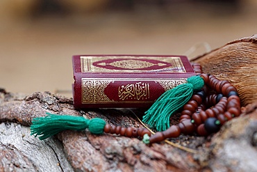 Islamic prayer beads and Quran, Lome, Togo, West Africa, Africa