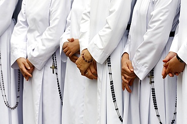 Close-up on hands and rosary, Dominican sisters, Bien Hoa, Vietnam, Indochina, Southeast Asia, Asia