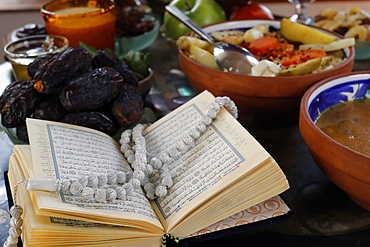 Traditional meal for iftar in time of Ramadan after the fast has been broken, France, Europe