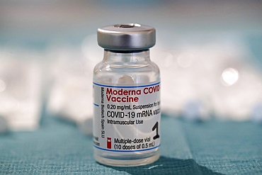 COVID-19 vaccination center, Moderna COVID-19 vaccine ready for vaccinations, France, Europe