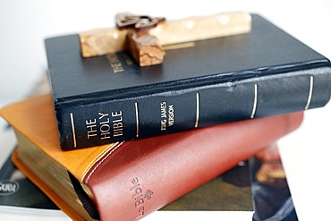 Holy Bibles with wooden cross, Italy, Europe