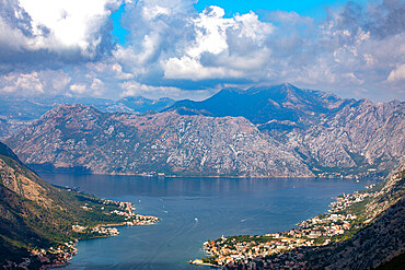 View of the Bay of Kotor, UNESCO World Heritage Site, Montenegro, Europe