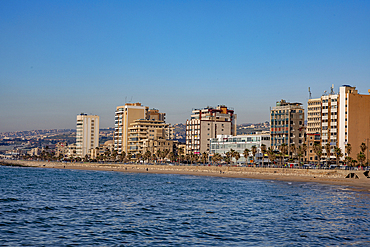 Saida waterfront buildings, Saida, Lebanon, Middle East