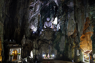 Shakyamuni Buddha sitting statue, Huyen Khong cave, Marble Mountain, Sanctuary, Danang, Vietnam, Indochina, Southeast Asia, Asia