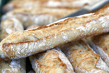 Freshly baked bread in a traditional French bakery, France, Europe