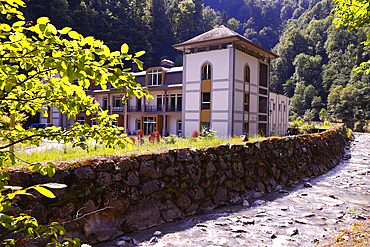 Saint-Gervais Mont-Blanc thermal spa in the French Alps, Haute-Savoie, France, Europe