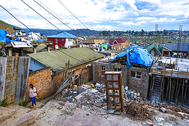 Houses in Bukavu city, Democratic Republic of the Congo (DRC) (Congo), Africa