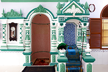 Prayer Hall with minbar and mihrab, Masjid Nia'mah Mosque, Chau Doc, Vietnam, Indochina, Southeast Asia, Asia