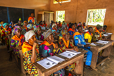 Adult literacy class in Mitro, Benin