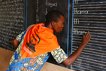 Adult literacy class in Mitro, Benin, West Africa, Africa