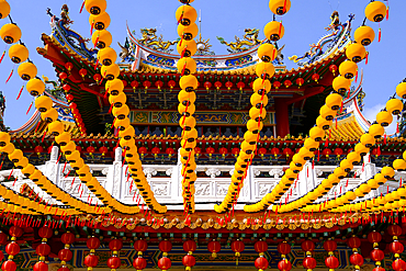 Lanterns decorations at chinese Thean Hou Temple dedicated to the goddess Mazu and Guan Yin. Kuala Lumpur. Malaysia.