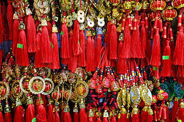 Decorations for the vietnamese and chinese new year at a shop in Cholon, the chinese district.