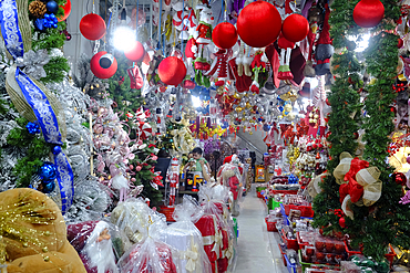 Decoration at christmas market. Christmas celebration.