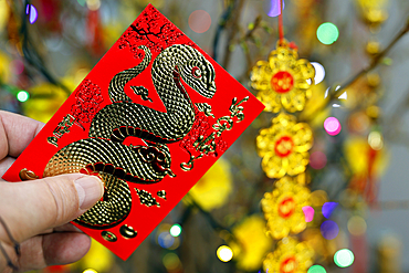 Red envelopes ( hongbao ) for Chinese and Vietnamese New Year celebration. Red color is a symbol of good luck.