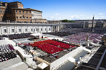 Funeral ceremony of the late Pope Francis at St. Peter's Square in the Vatican on April 26, 2025.