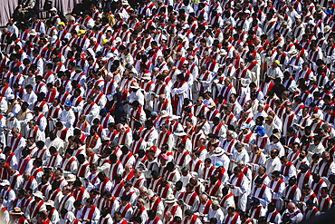 Funeral ceremony of the late Pope Francis at St. Peter's Square in the Vatican on April 26, 2025.