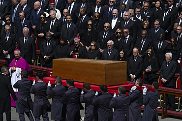 Funeral ceremony of the late Pope Francis at St. Peter's Square in the Vatican on April 26, 2025.