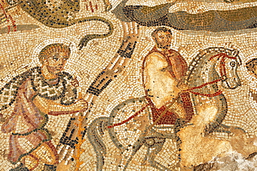 Part of the Amphitrite Roman mosaic, House of Amphitrite, Bulla Regia Archaeological Site, Tunisia, North Africa, Africa