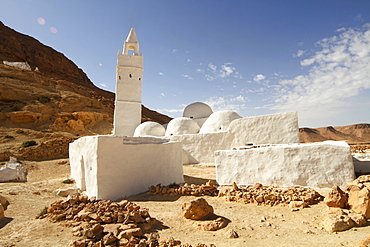 Seven Sleepers Mosque, Chenini, Sahara Desert, Tunisia, North Africa, Africa