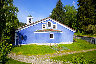 Blue walled Church of Sveta Bogoroditsa (Uspenie Bogorodichno Church), Old Town, Koprivshtitsa, Bulgaria, Europe