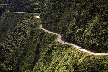 View of El Camino della Muerte, Yungas Valley, Bolivia, South America