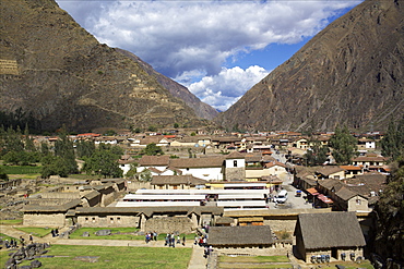 View over Salinas de Maras village, Sacred Valley, Peru, South America