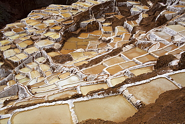 View over Salinas de Maras, Sacred Valley, Peru, South America