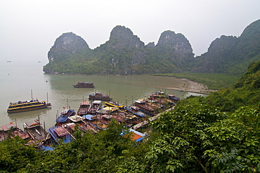 View from Sung Sot Cave, UNESCO World Heritage Site, Halong Bay, Vietnam, Indochina, Southeast Asia, Asia