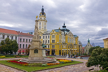 Holy Trinity column in Pecs, Hungary, Europe