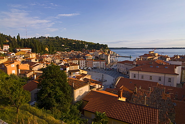 View over the old town of Piran, Slovenia, Europe