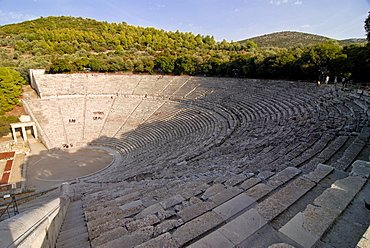 The ancient amphitheatre of Epidaurus, UNESCO World Heritage Site, Peloponnese, Greece, Europe