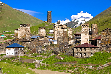 The fortified village of Ushguli, Svanetia, UNESCO World Heritage Site, Georgia, Caucasus, Central Asia, Asia