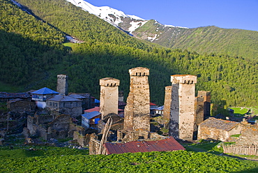 The fortified village of Ushguli, Svanetia, UNESCO World Heritage Site, Georgia, Caucasus, Central Asia, Asia