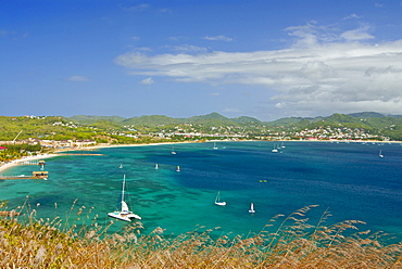 View from Pigeon Point down to Rodney Bay, St. Lucia, Windward Islands, West Indies, Caribbean, Central America