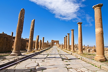 The Roman ruins, Timgad, UNESCO World Heritage Site, Algeria, North Africa, Africa