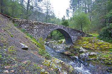 Venetian bridge in the Troodos mountains, Cyprus, Europe