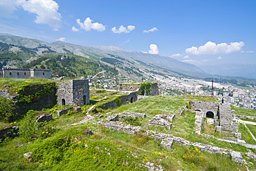 View over the citadel of Gjirokaster, UNESCO World Heritage Site, Albania, Europe