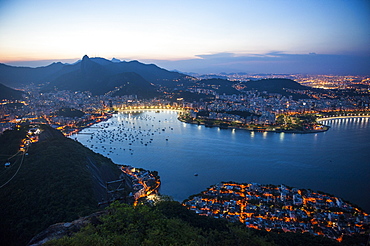 View from the Sugarloaf at sunset, Rio de Janeiro, Brazil, South America 