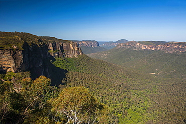 The rocky cliffs of the Blue Mountains, New South Wales, Australia, Pacific 