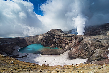 Steaming fumarole on the Gorely volcano, Kamchatka, Russia, Eurasia