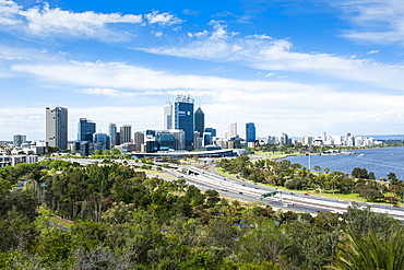 The skyline of Perth, Western Australia, Australia, Pacific