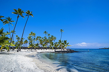 White sand beach. Puuhonua o Honaunau National Historical Park, Big Island, Hawaii, United States of America, Pacific