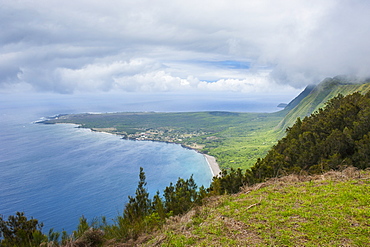 Kalaupapa viewpoint on the island of Molokai , Hawaii, United States of America, Pacific