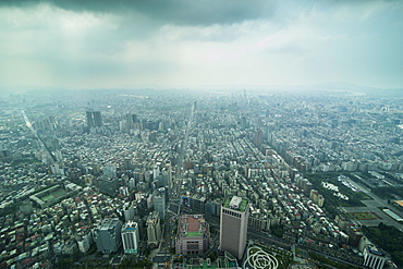 View over Taipei from the 101 Tower, Taipei, Taiwan, Asia