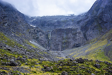 The divide in the Hollyford Valley before Milford Sound, South Island, New Zealand, Pacific