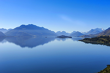 Turquoise water of Lake Wakatipu, around Queenstown, Otago, South Island, New Zealand, Pacific