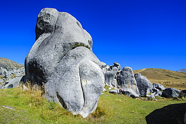 Limestone outcrops on Castle Hill, Canterbury, South Island, New Zealand, Pacific